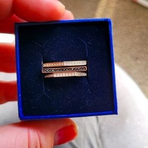 Swarovski  crystal ring size 8 beautiful gold tone